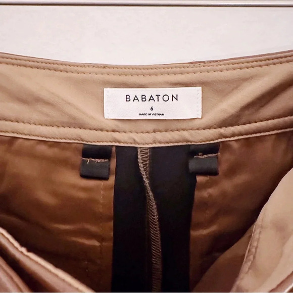 Aritzia Command Vegan Leather Brown Straight Leg Pants - Picture 3 of 10